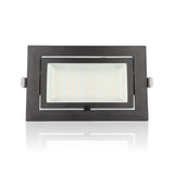 Faretto LED rettangolare da incasso mis.246x156mm, orientabile, 60W, 220Vac, con regolazione temperatura luce (Calda - Naturale - Fredda) - Nero