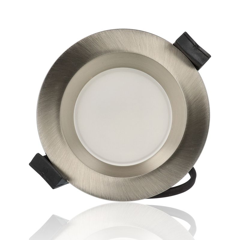 Faretto LED rotondo da incasso diam.85mm, 7W, 220Vac, con regolazione temperatura luce (Calda - Naturale - Fredda) - Alluminio spazzolato