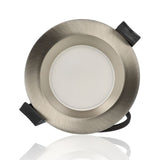 Faretto LED rotondo da incasso diam.85mm, 7W, 220Vac, con regolazione temperatura luce (Calda - Naturale - Fredda) - Alluminio spazzolato