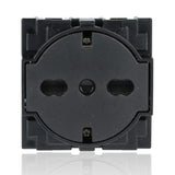 BTICINO KG4140A16F - Presa "Flat" Standard Tedesco E Bipasso 10/16A 250 V Ac  - Nero - Now