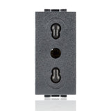BTICINO L4180 - Presa 2P+T 10/16A 250 Vac - Bipasso Interasse 19Mm E 26Mm - Alveoli Schermati - Antracite - LivingLight
