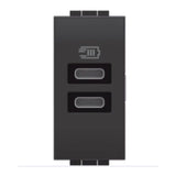 BTICINO L4191CC - LivingLight - Caricatore USB tipo C con 2 uscite tensione 5 Vdc - Antracite