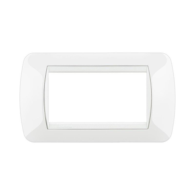 BTICINO L4804BI - Placca 4 Moduli - Bianco - LivingLight