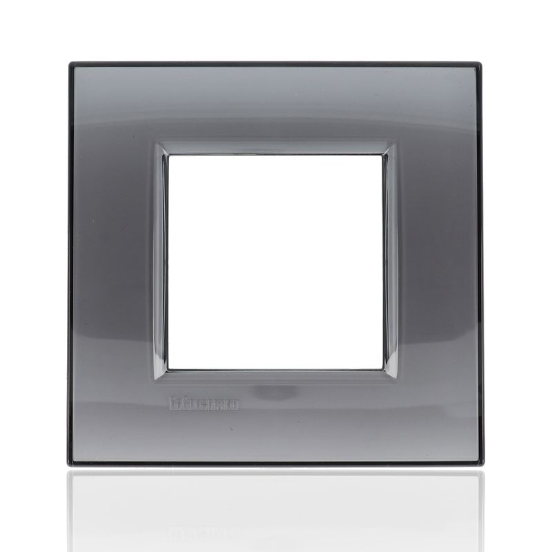 BTICINO LNA4802KF - placca quadra 2 moduli - fumo di londra