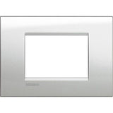 BTICINO LNA4803GL - Placca quadra 3 moduli - argento lunare - materiale metallo