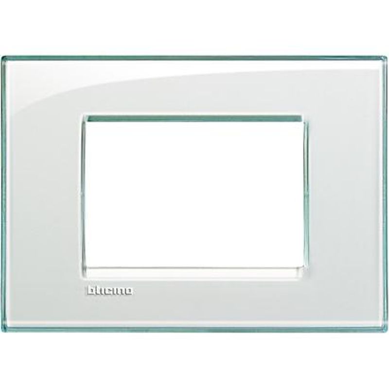 BTICINO LNA4803KA - BTICINO LNA4803KA - Placca Quadra 3 moduli - Acquamarina - LivingLight