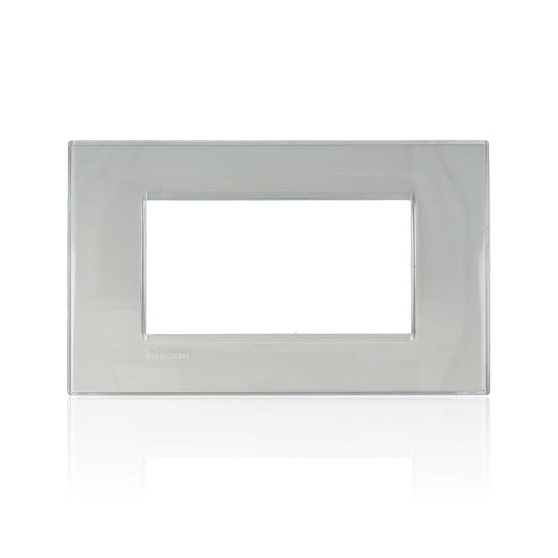 BTICINO LNA4804KG - Placca Quadra 4 Moduli - Grigio Ghiaccio - LivingLight