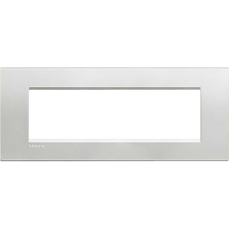 BTICINO LNA4807AG - Placca 7 Posti Quadra Argento LivingLight