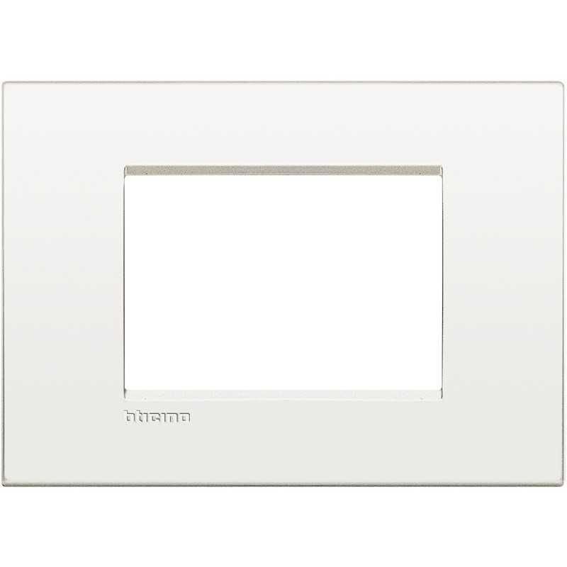 BTICINO LNC4803BN - Placca 3 Posti Quadra Bianco Puro LivingLight Air