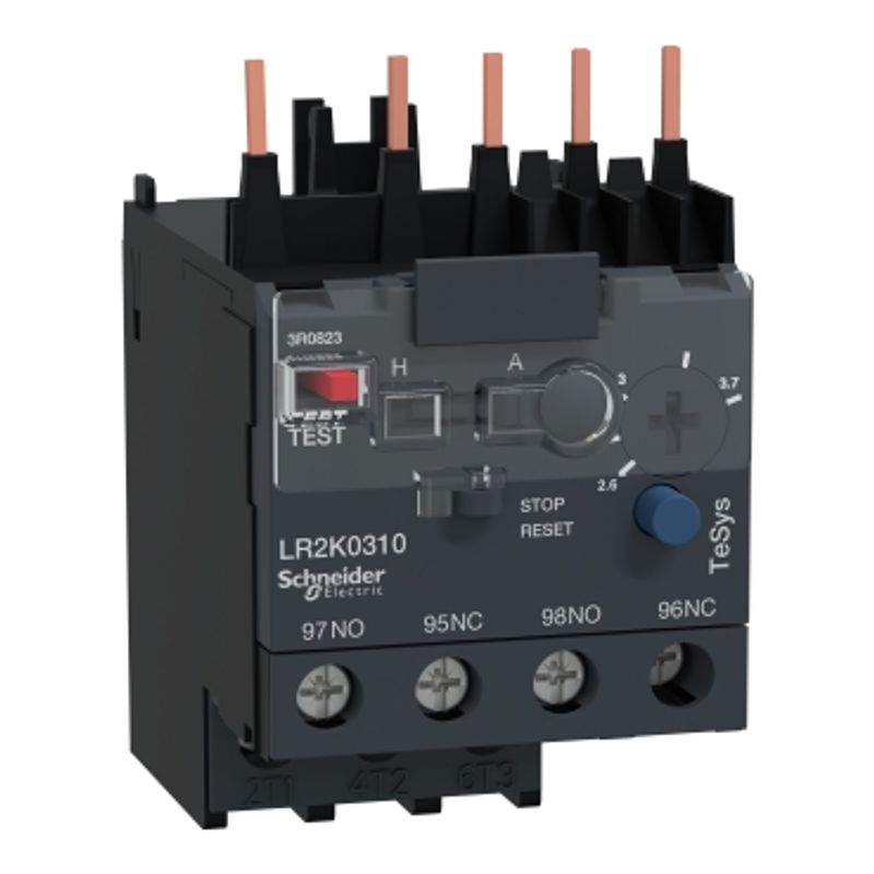 SCHNEIDER LR2K0310 - Rele Termico Schneider TeSys K LR2K0310 2,6-3,7A Classe 10A