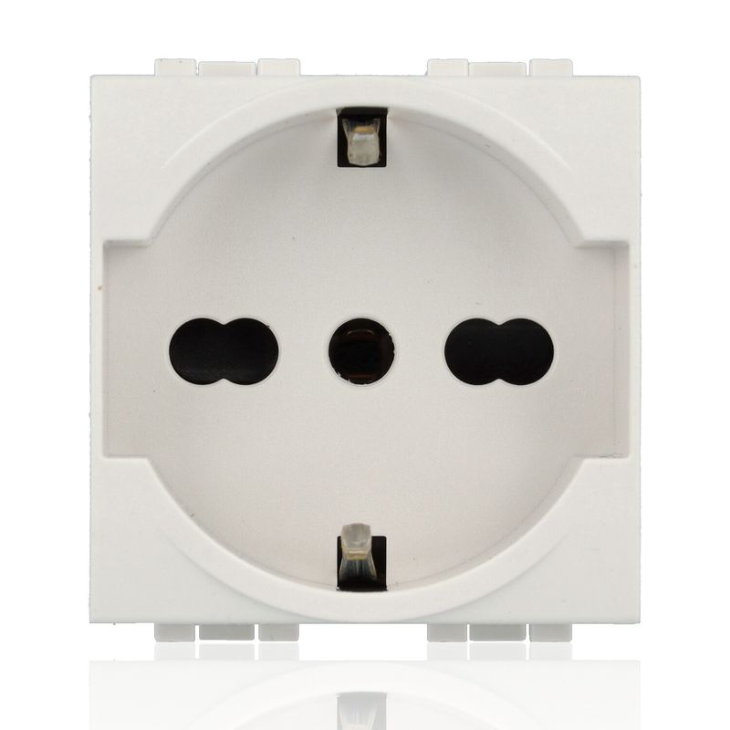 BTICINO N4140/16 - Presa Standard Tedesco E Bipasso 10/16A 250 V Ac - Bianco - LivingLight