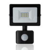 Proiettore LED con rilevatore di presenza, 10W, 220Vac, Luce Naturale, Nero