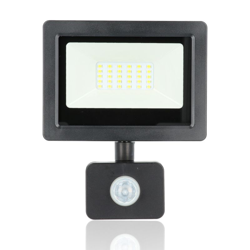 Proiettore LED con rilevatore di presenza, 20W, 220Vac, Luce Naturale, Nero