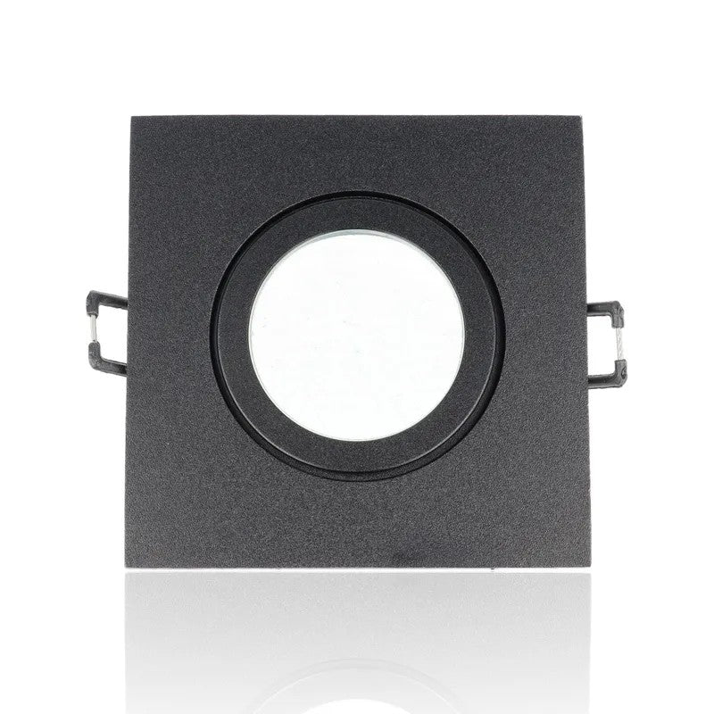 Porta faretto quadrato da incasso mis.91x91mm, diam.60mm, Nero (senza portalampada)