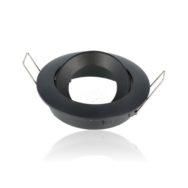 Porta faretto rotondo da incasso orientabile diam.84mm, GU10, Nero (Gamma Lusso)