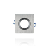 Porta faretto quadrato da incasso mis.91x91mm, diam.60mm, Alluminio Spazzolato (senza portalampada)